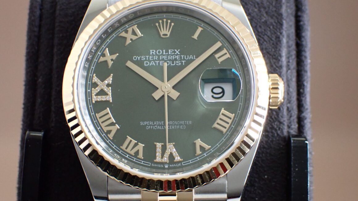 オリーブグリーンにダイヤがさりげなく　デイトジャスト　Ref.126233G